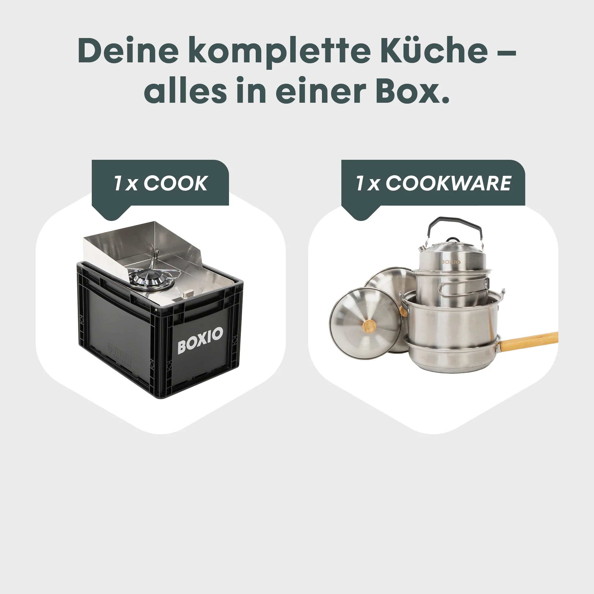 BOXIO COOK PLUS | Mobile gas stove with pot set - Image 4