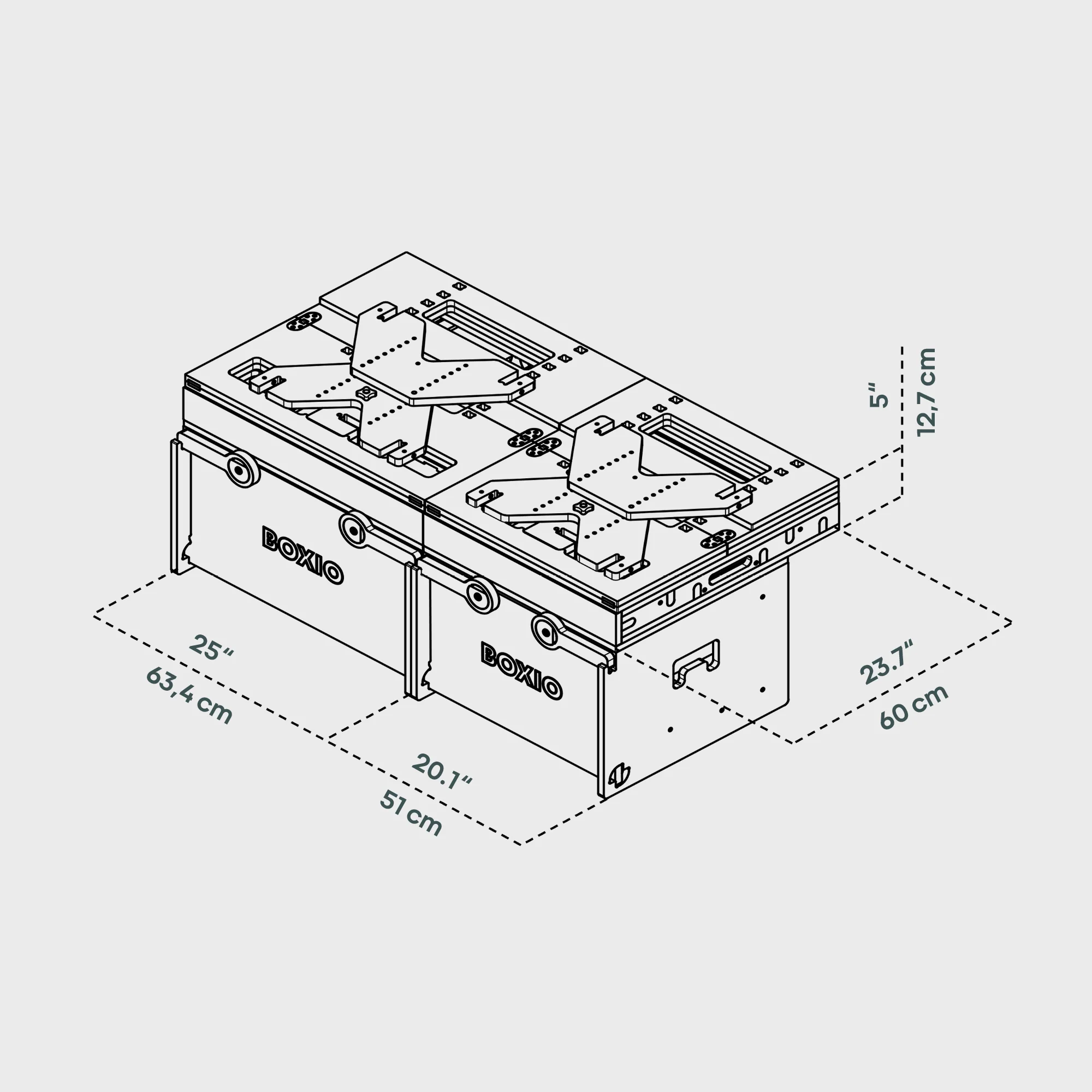 BOXIO RACK BOX + BED L I Modular camping box - Image 4