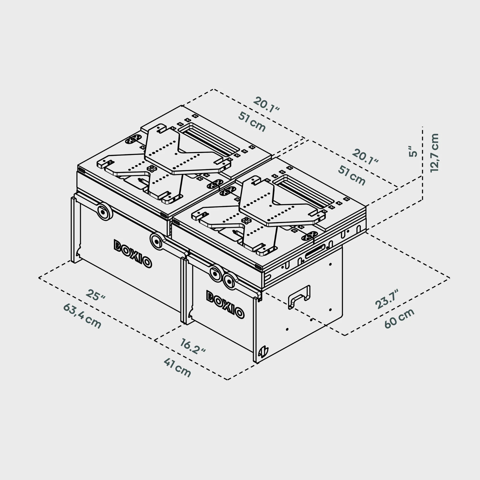 BOXIO RACK BOX + BED BUNDLE M I Modular camping box - Image 4