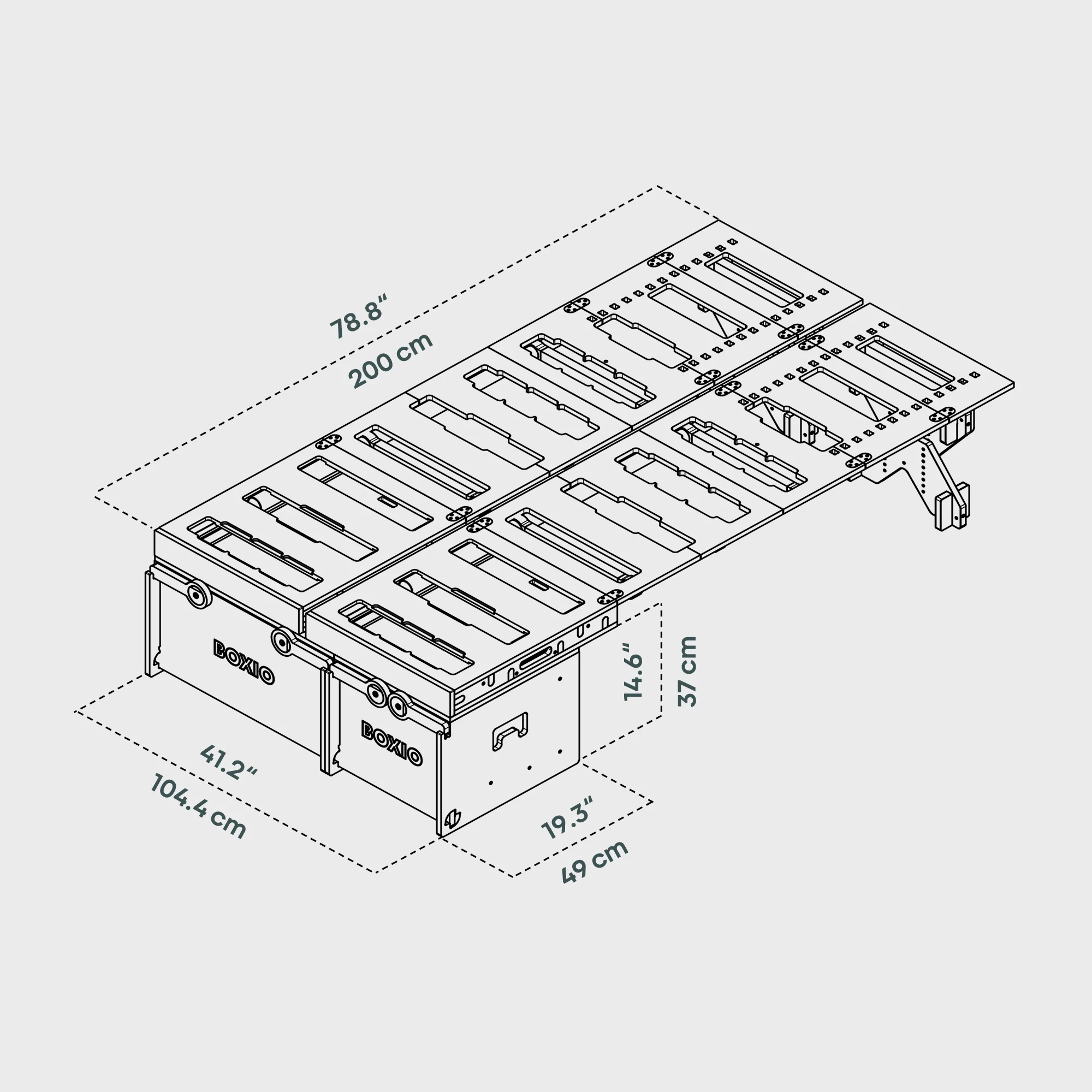 BOXIO RACK BOX + BED BUNDLE M I Modular camping box - Image 5
