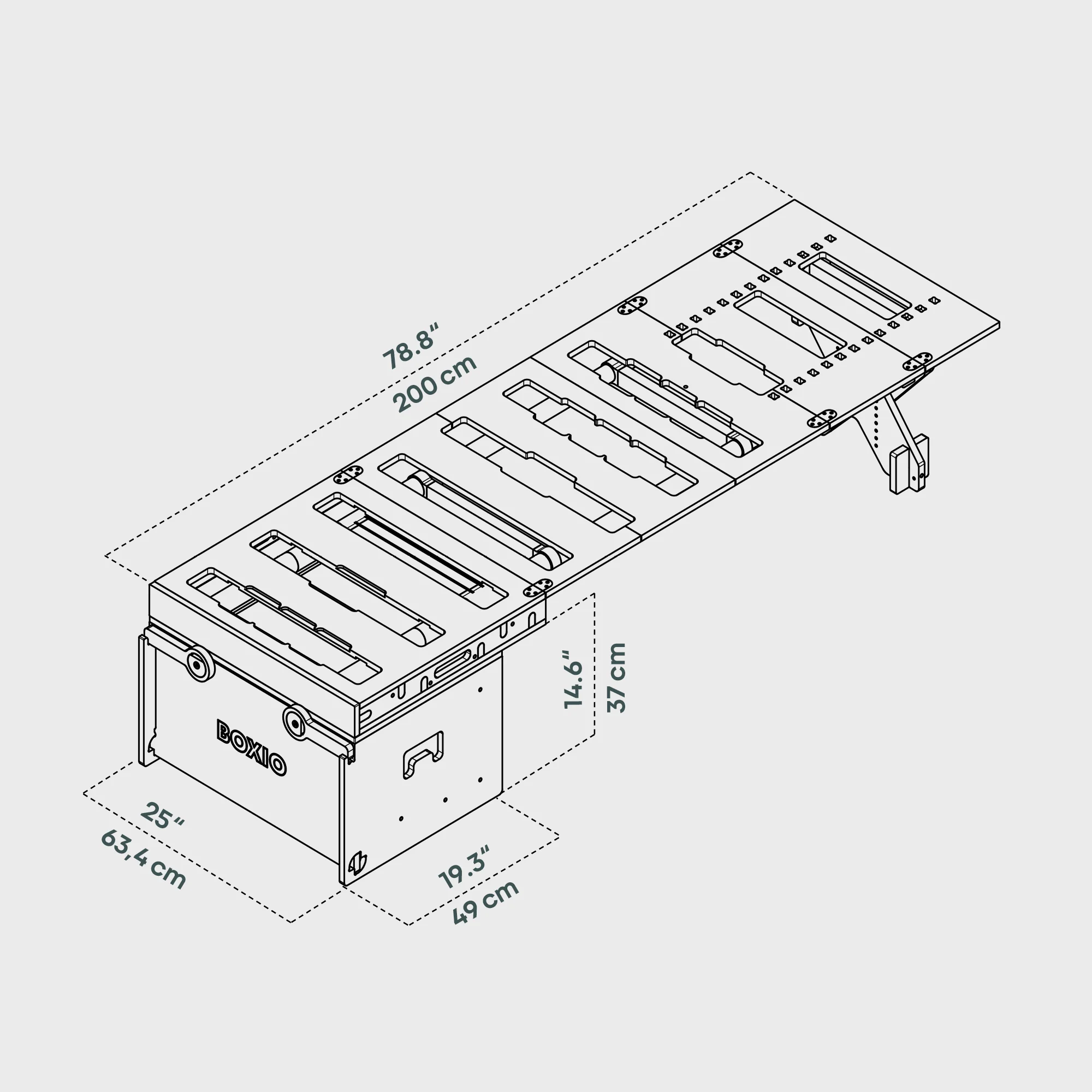 BOXIO RACK BOX + BED BUNDLE S I Modular camping box - Image 3