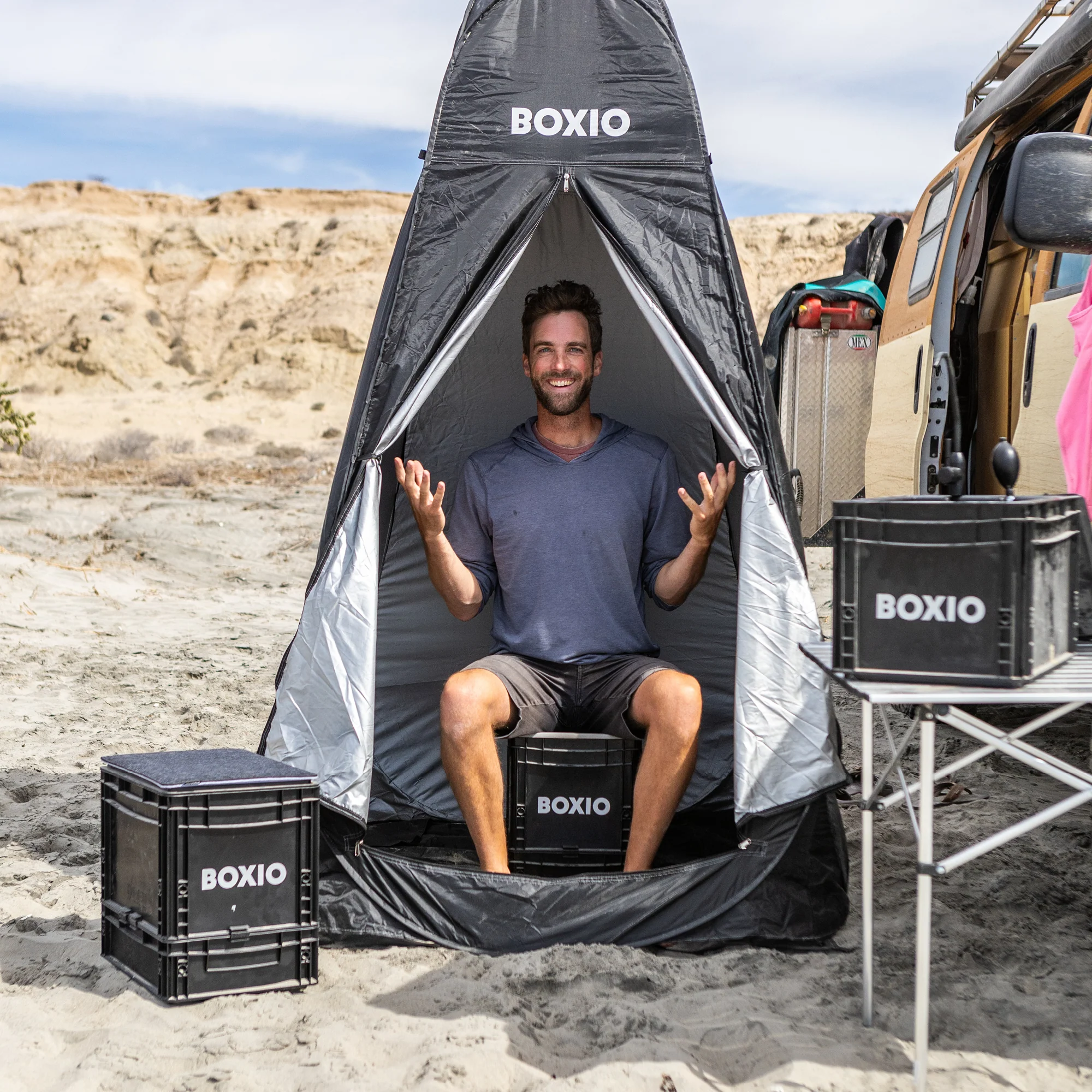 BOXIO SANITARY PLUS | Mobile bathroom with TENT - Image 5