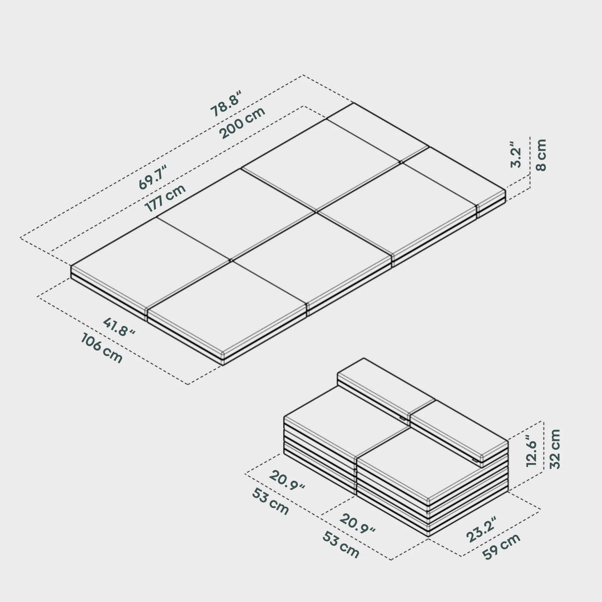 BOXIO RACK SLEEP 3'6" x 6'7" I Folding mattresses - Image 4