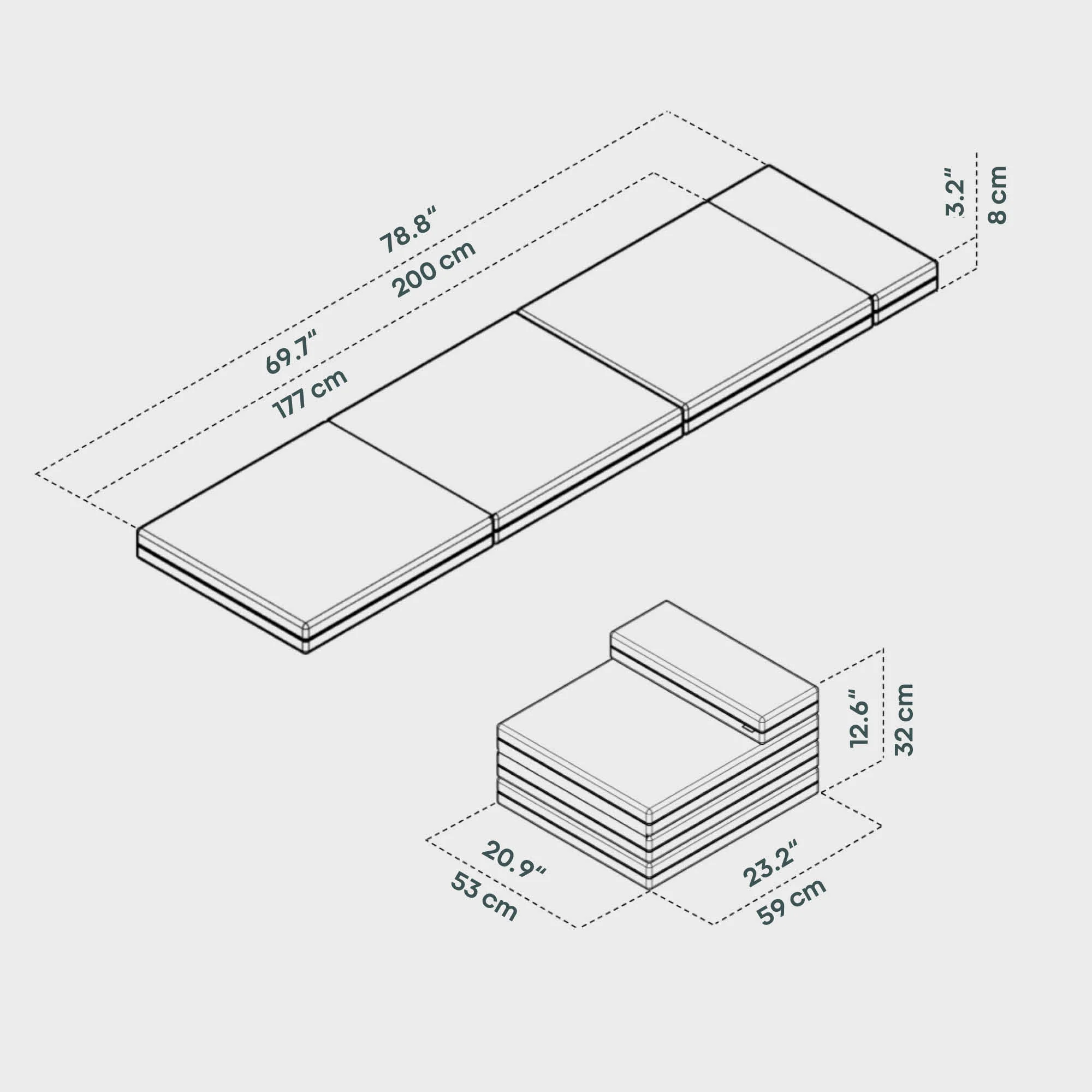 BOXIO SLEEP 1'9" x 6'7" I Folding mattress for the RACK - Image 4
