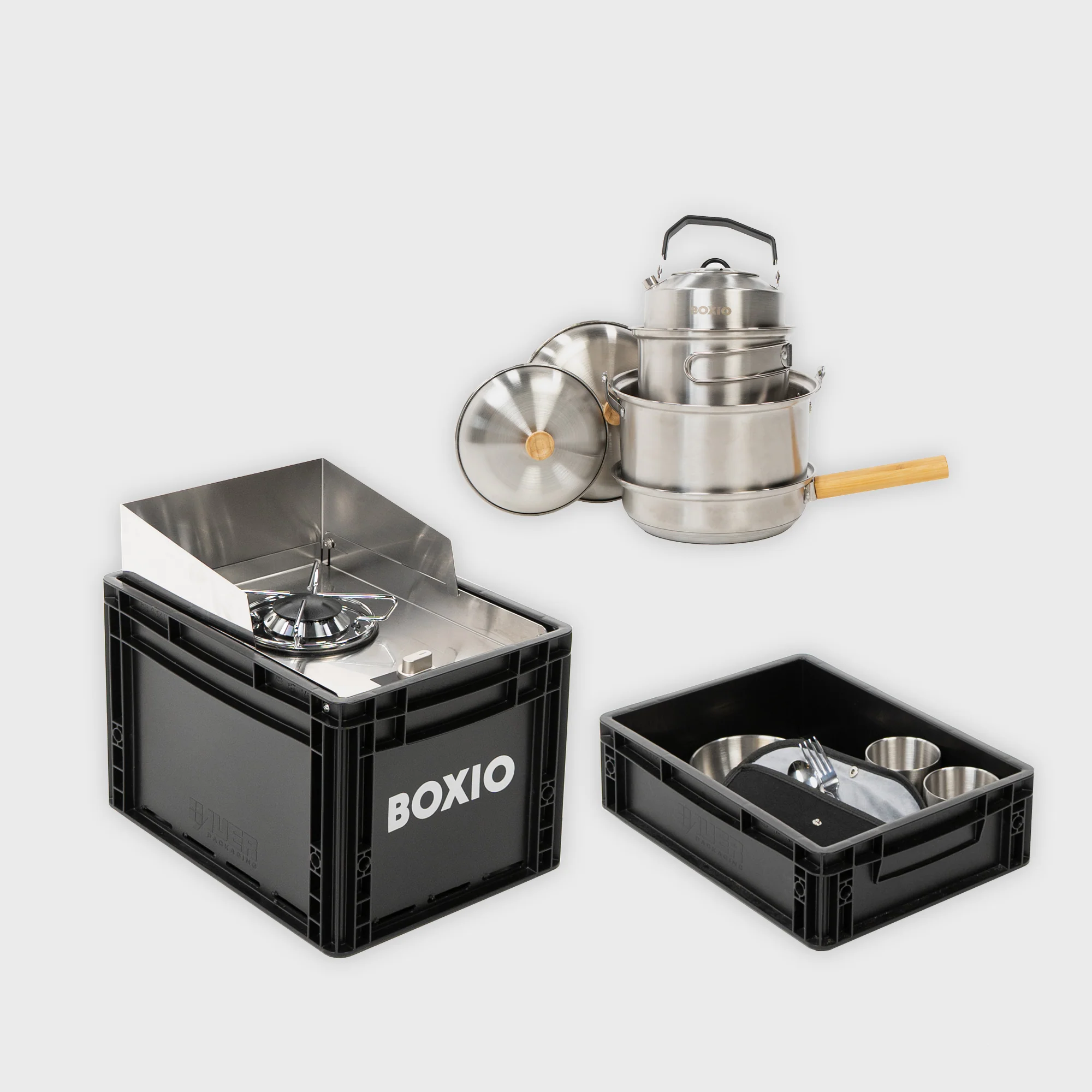 Camping cooking set I BOXIO COOK MAX+