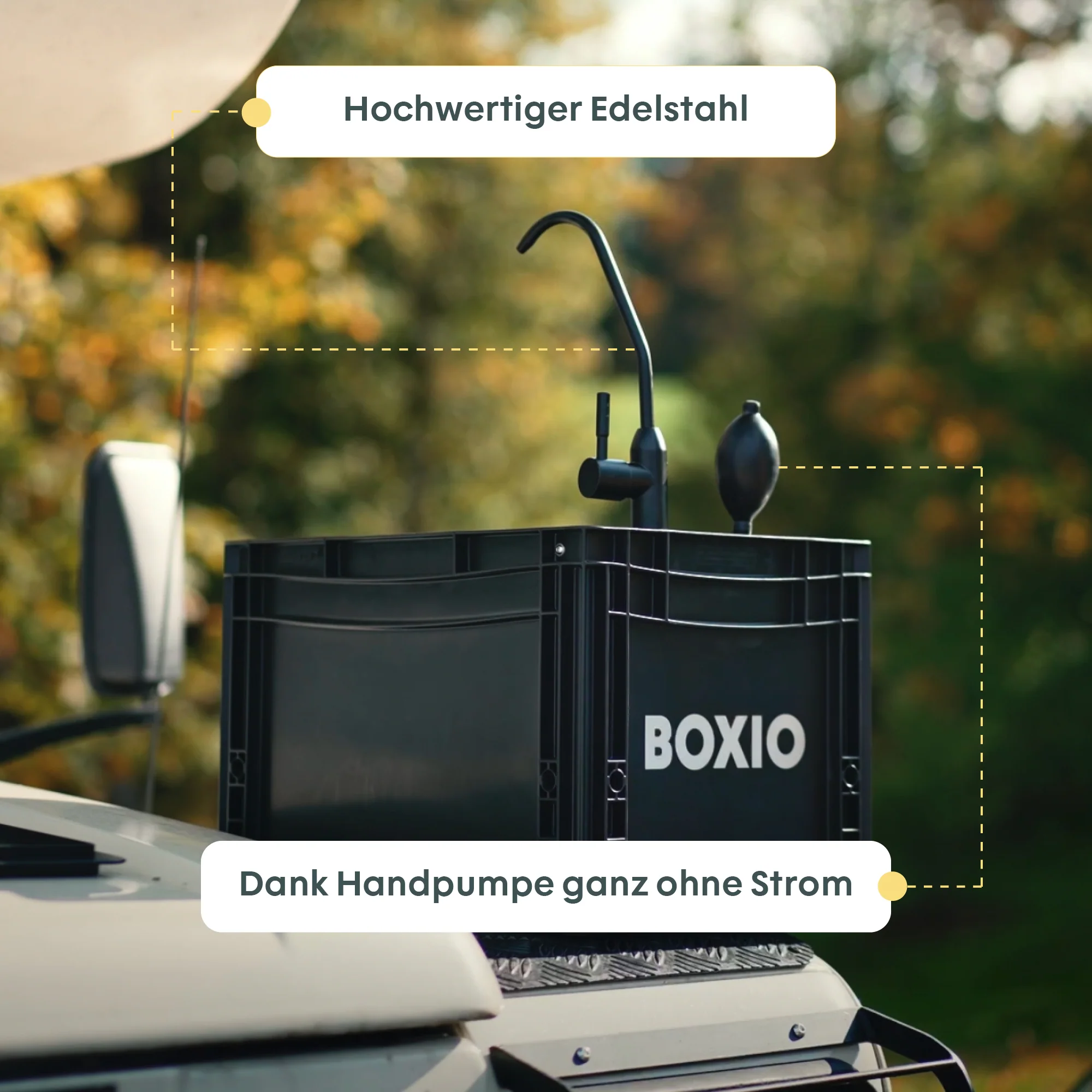 BOXIO WASH PLUS | Mobile washbasin with camping shower - Image 8